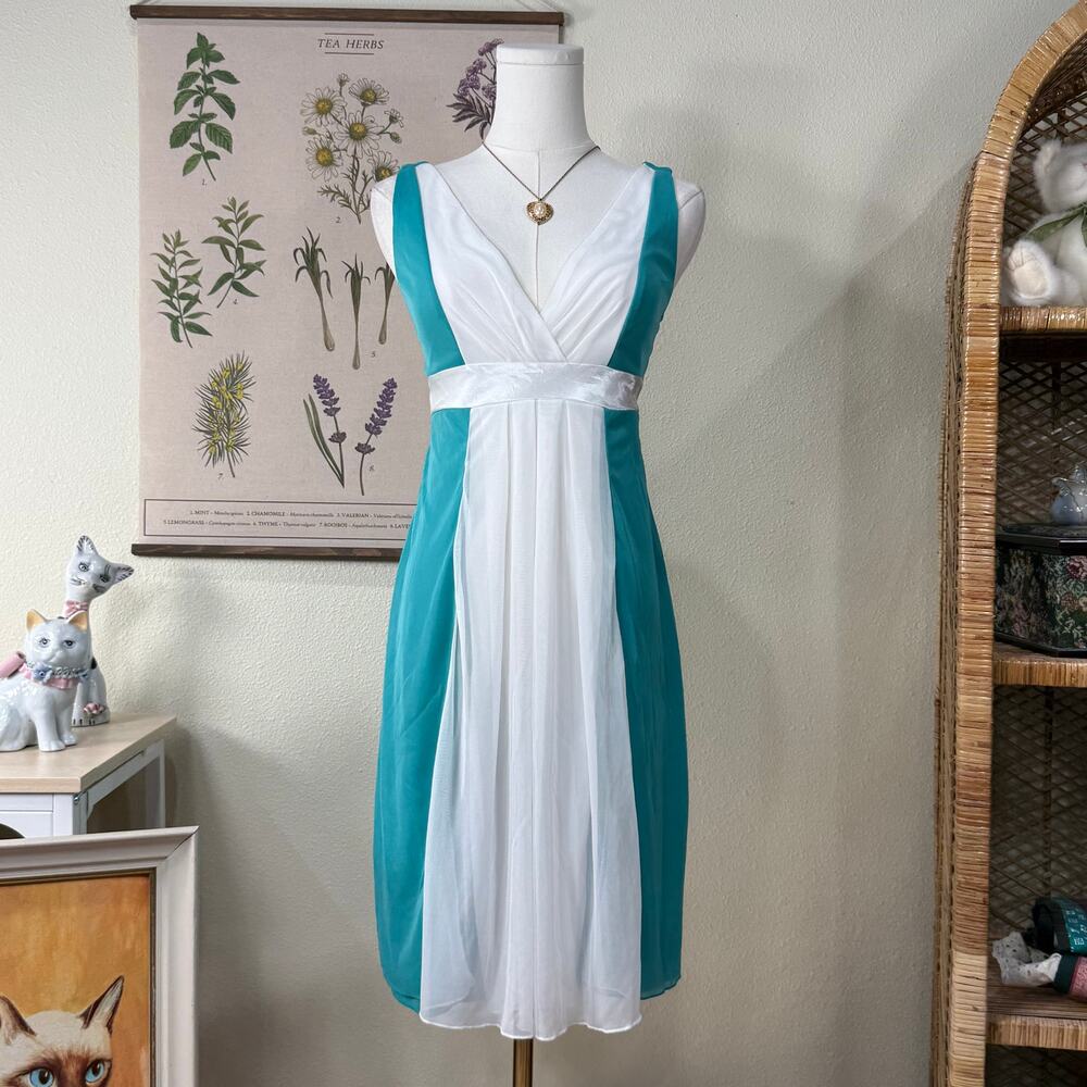 Vintage 90s Y2k Tie Back Babydoll Dress Romantic Coastal Granddaughter Femme S